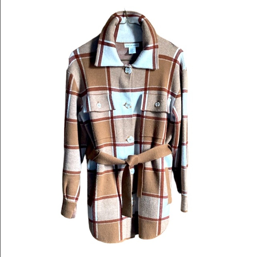 CUPCAKES AND CASHMERE Plaid Shirt Jacket Sz XS